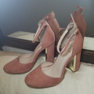 Pink Suede High Heels